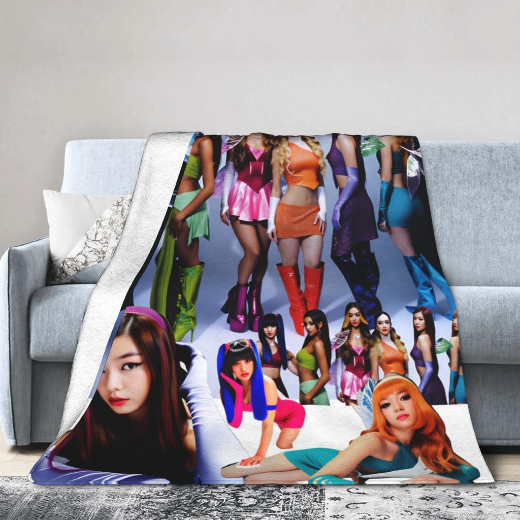 Katseye Kpop hudba Super měkká deka Studentská plyšová přehozová deka Vtipná na pohovku křeslo Flanelové přehozy Potah na pohovku postel