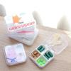 Moisture-proof Creative Cartoon Animal Pattern Cute 4 Compartment Pill Storage Case Medicine Drug Box