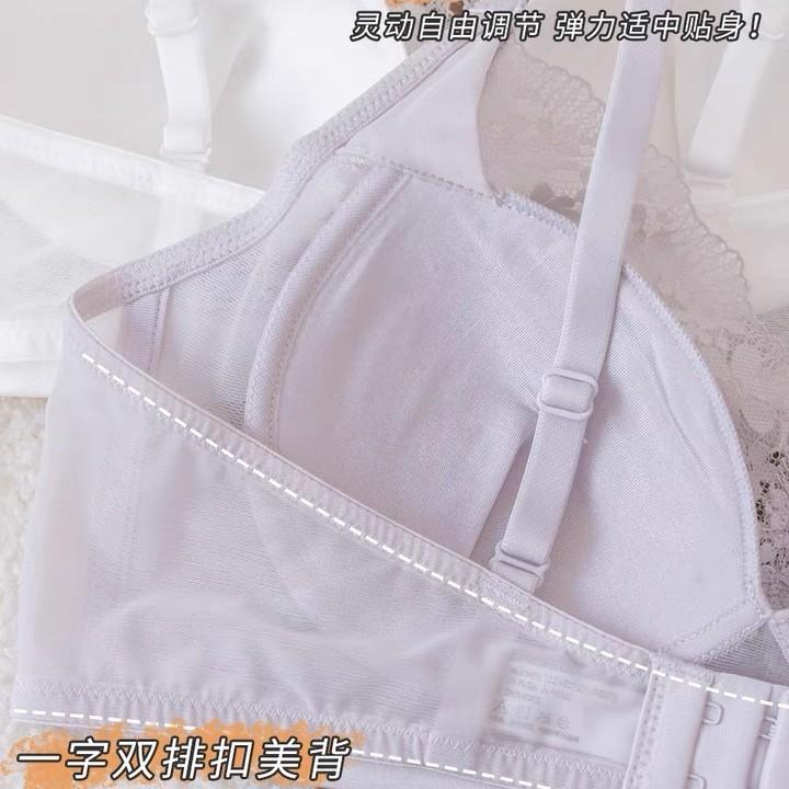 Summer mesh lace breathable bra ultra-thin collection breast no steel ring comfortable sexy big chest small underwear women