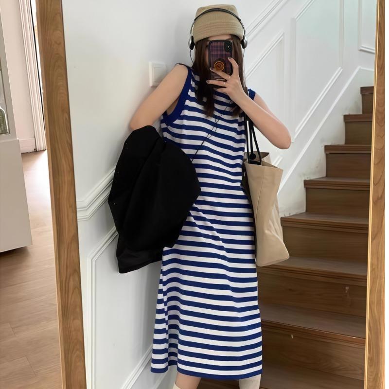 Damen Sommer Westenkleid Ärmelloses Kleid