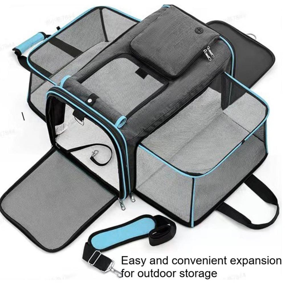 Collapsible Pet Bag for Outdoor Travel Portable Expandable Backpack Shoulder Cat Carrier Bag Handheld Dog Travel Carrier for Car