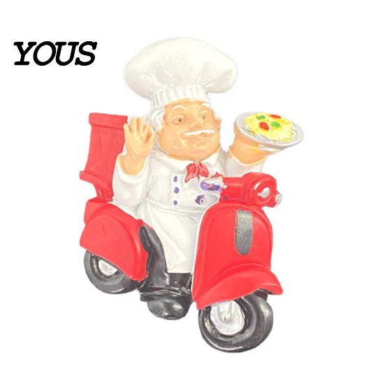 Kitchen Refrigerator Magnet 3D Cartoon Chef Magnet, Resin Baker Decorative Fridge Note Holders Memo Notes Photo Holder for Home Decor Family Magnets