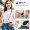 Skal - för Samsung Galaxy A12 - Transparent - Stöttåligt - Justerbart Snöre Grön