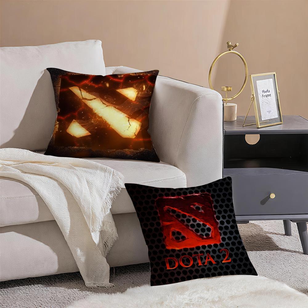 Popular Game Cool DotaD 2 Cushion Cover Pillowcase Short Plush Invisible Zipper Room Sofa Cushion Cover
