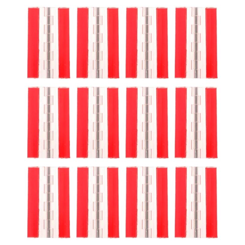 12pcs Clear Plastic Mini Hinges Auto Stick Backing Easy Installation No Glues Required Piano Styles for Craft Projects
