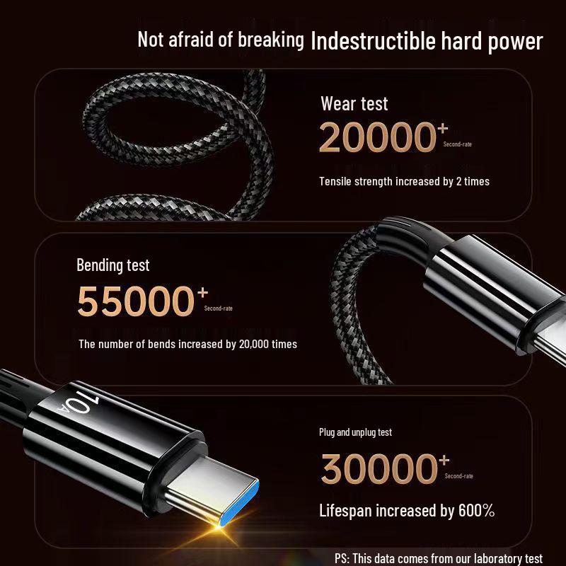120W USB-C Fast Charging Cable for Laptops and Phones (10A)