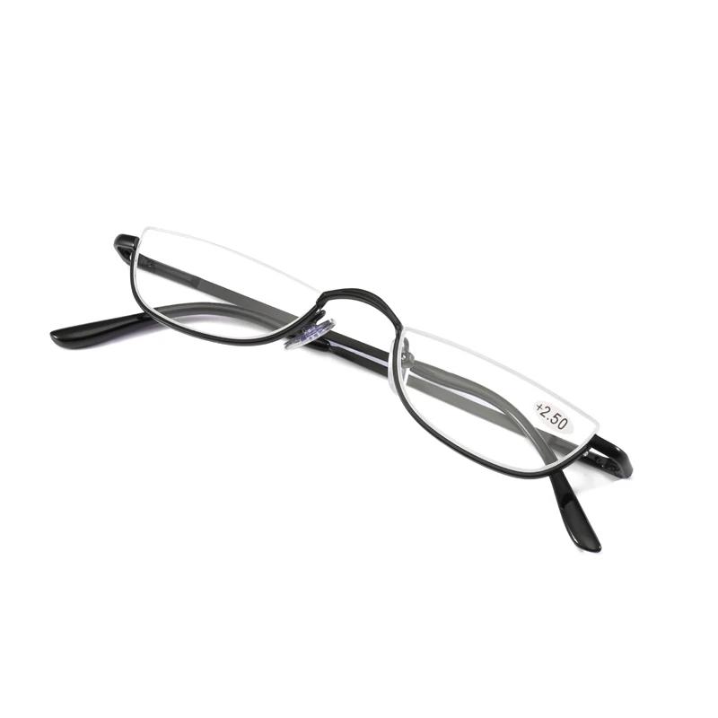 May Flower Cat Eye Reading Glasses Metal Half Frame Presbyopic Glasses Ultra-Light Small Rimless Hyperopia Spectacles Readers +2
