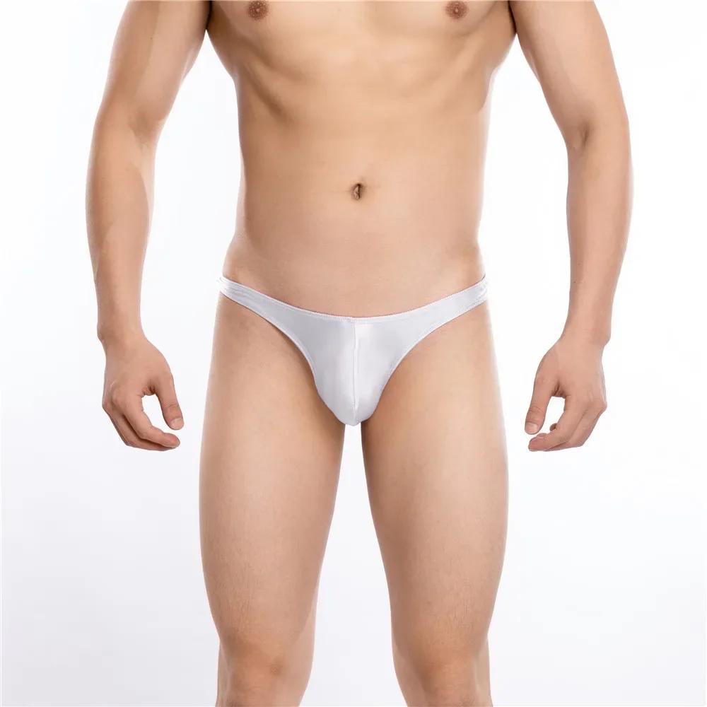 Sexy Low Waist Mini Thong Briefs Men'S Panties High Elastic Slip Underwear Exotic Man Lingerie Night Wear Allure Underpants