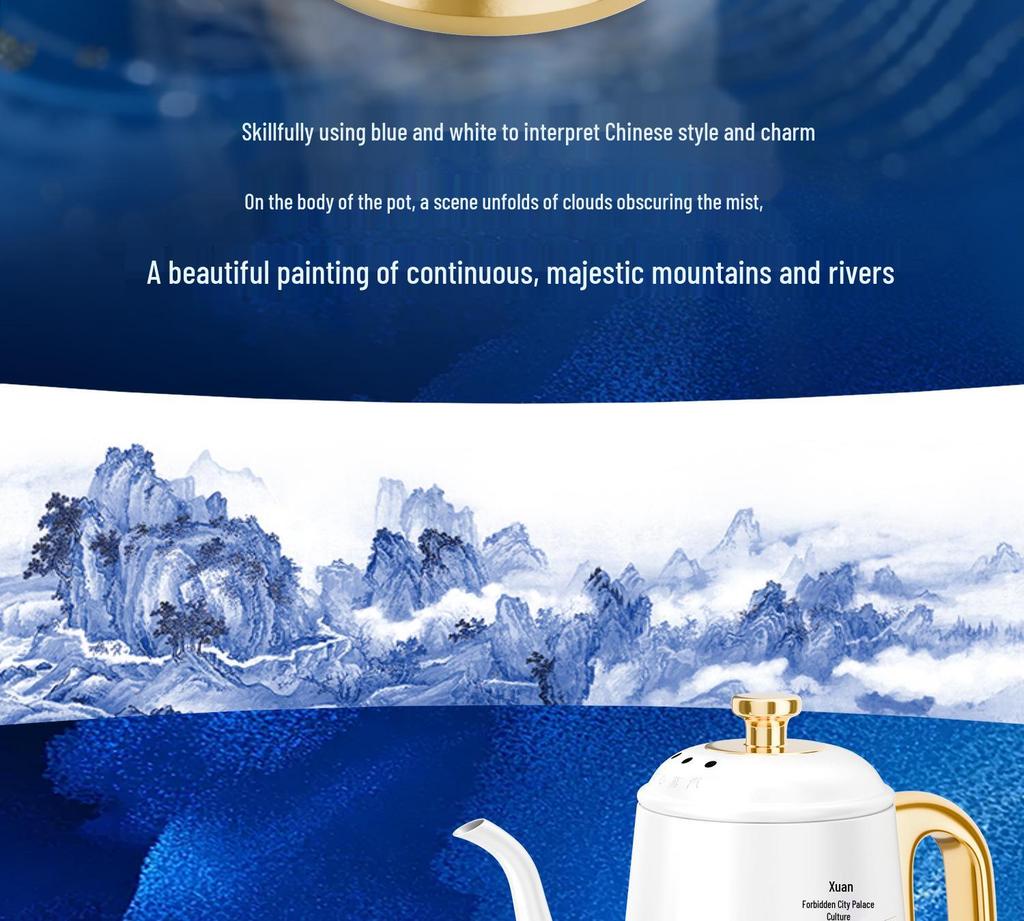 Jin Zao Forbidden City Palace Edition Electric Kettle for Home & Office Tea Making - Special Gift