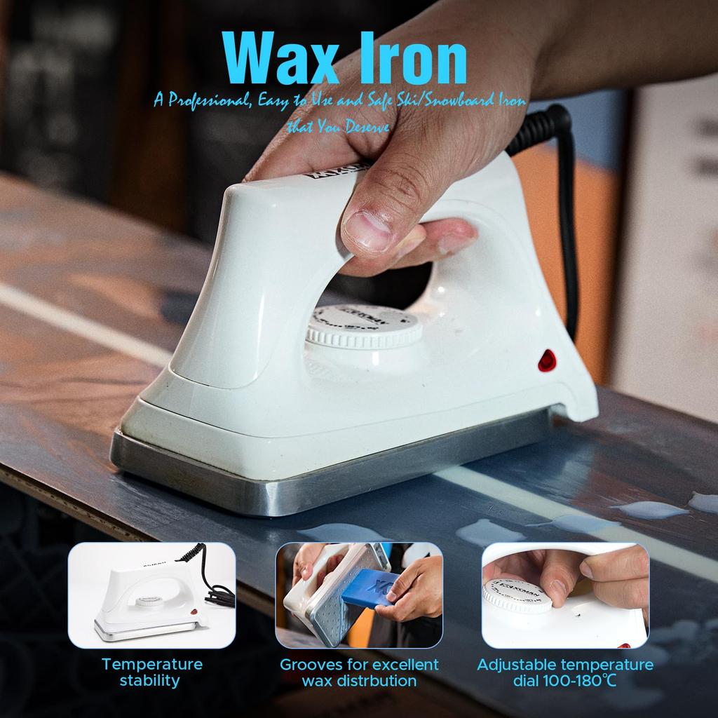XCMAN Ski and Snowboard Wax Complete Tuning Tool Kit with Waxing Iron (Pro Version)