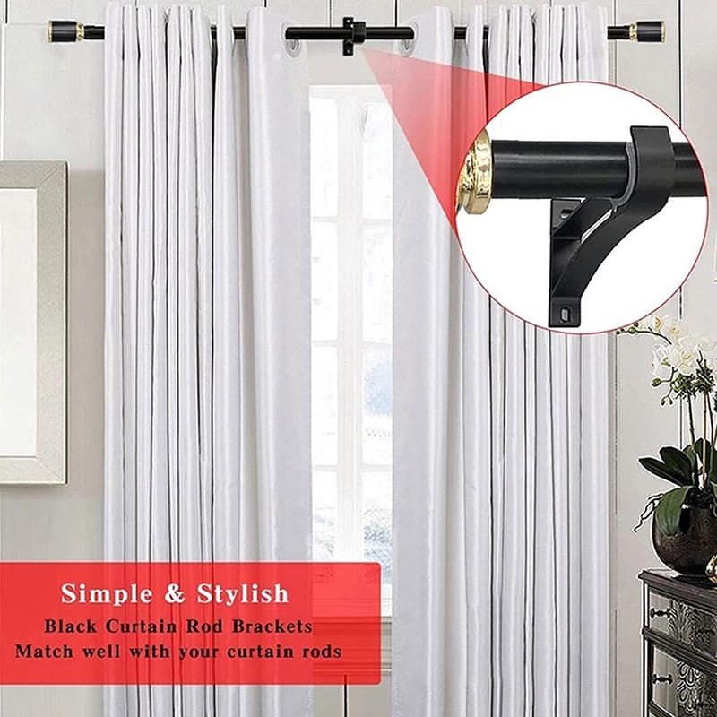 4Pcs Aluminum Alloy Double Curtain Rod Bracket Holder Set Hanging Curtain Bracket Window Track Holder For Bedroom And Home Use