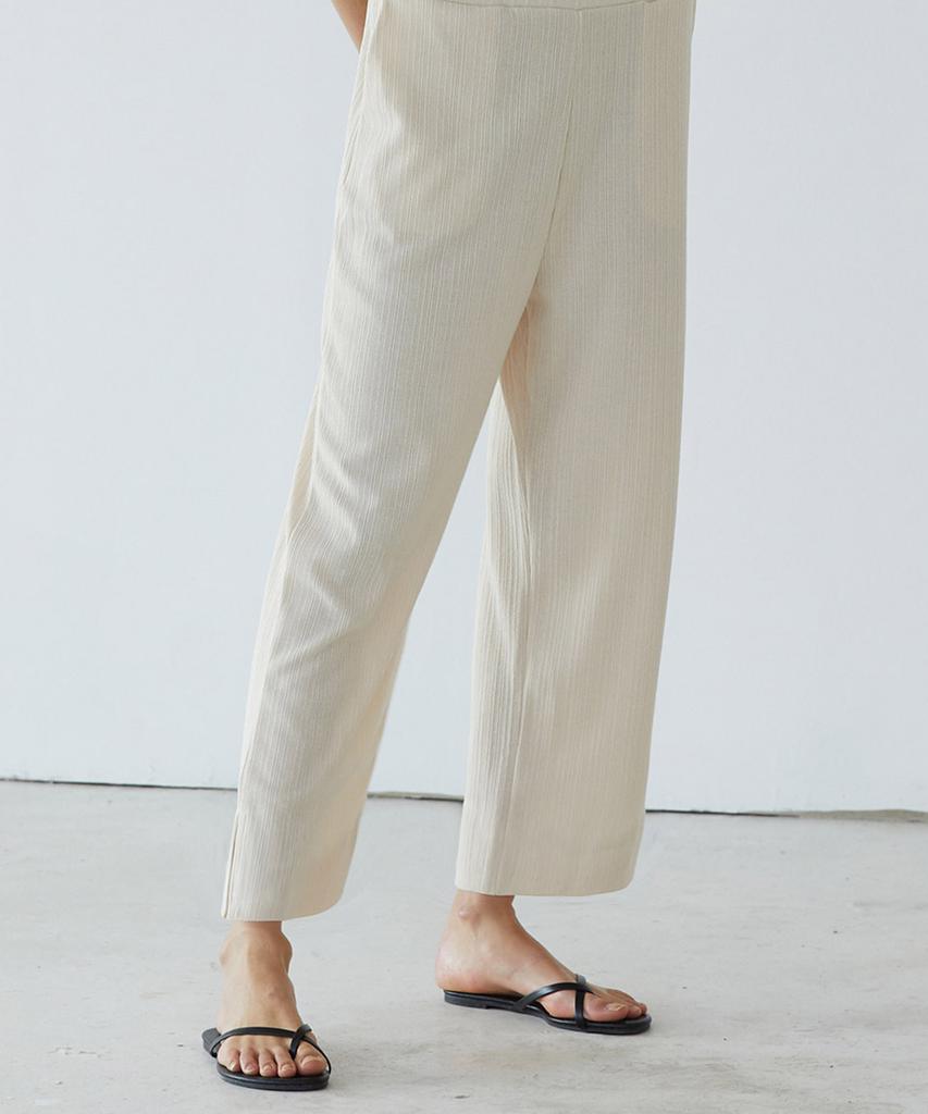 KIMDOH Ivory Wrinkle Wide Knit Pants