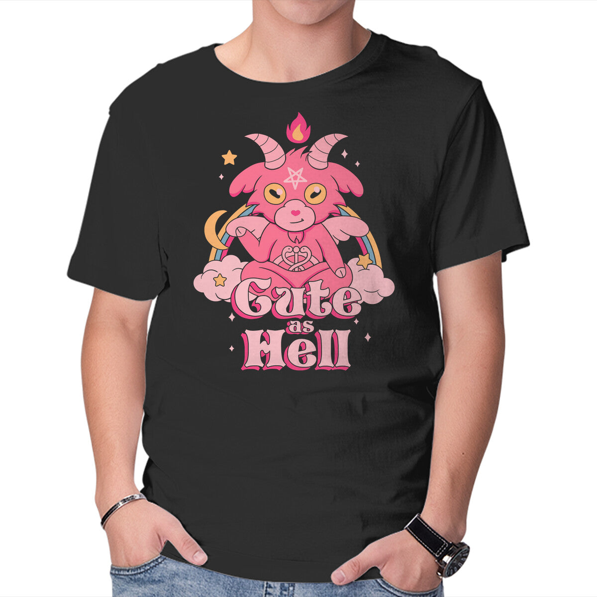 Unisex Crew Neck T-Shirt Cute as Hell Graphic Short Sleeve Casual Tee S