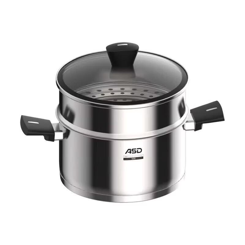 ASD 22CM 304 Stainless Steel Steamer Soup Pot
