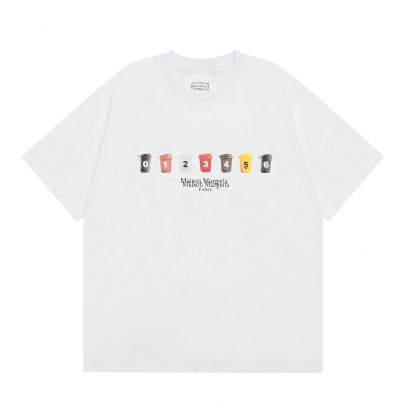 Digital Print MM6 Cotton T-Shirt Men Women Short Sleeve Casual Top 230g