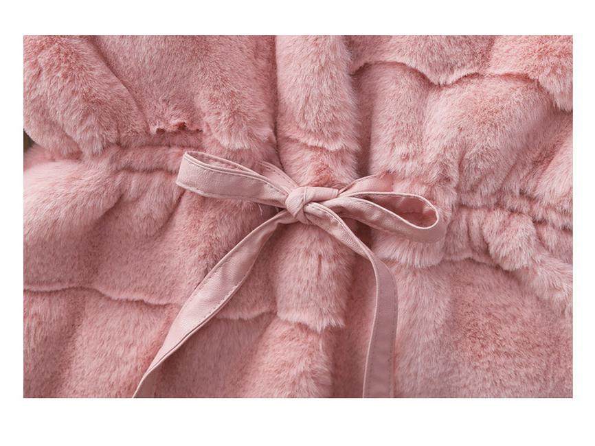 3510 Mädchen Flauschiger Wintermantel: Pullover aus Kunstfell im koreanischen Stil für Kleinkinder