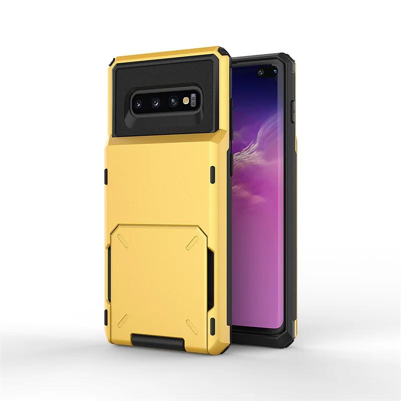 For Samsung Galaxy S10Plus S10 Case Shockproof Armor Phone Case For Galaxy S10 Plus S 10 + GalaxyS10 Card Slots Back Flip Cover
