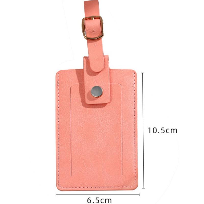 PU Leather Luggage Tag Suitcase Address Label Travel ID Clip Business Boarding Case Accessories