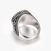 Adjustable Vintage Geometric Finger Ring Men Women Plated Copper With Marianne Wing Motif Minimalist Retro Statement
