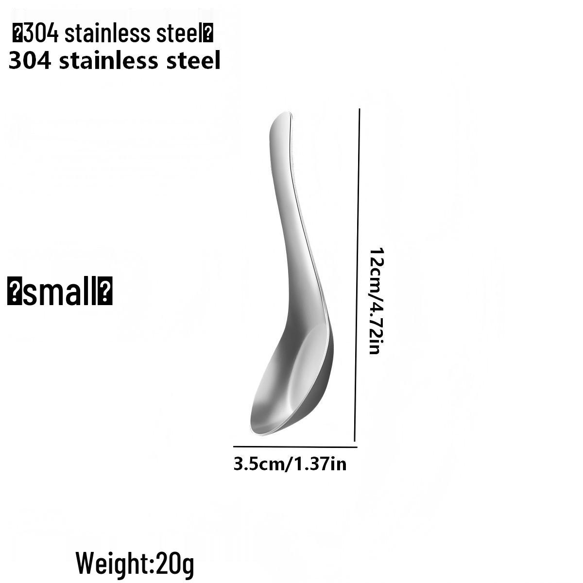 Liang Sheng 304 Stainless Steel Deepened Flat Bottom Spoon with Short Handle - Thickened Design for Hotel Dining.
