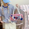 Japanese Kawaii Heart Plaid Ita Bag - Women's Transparent Crossbody with Pin Board
