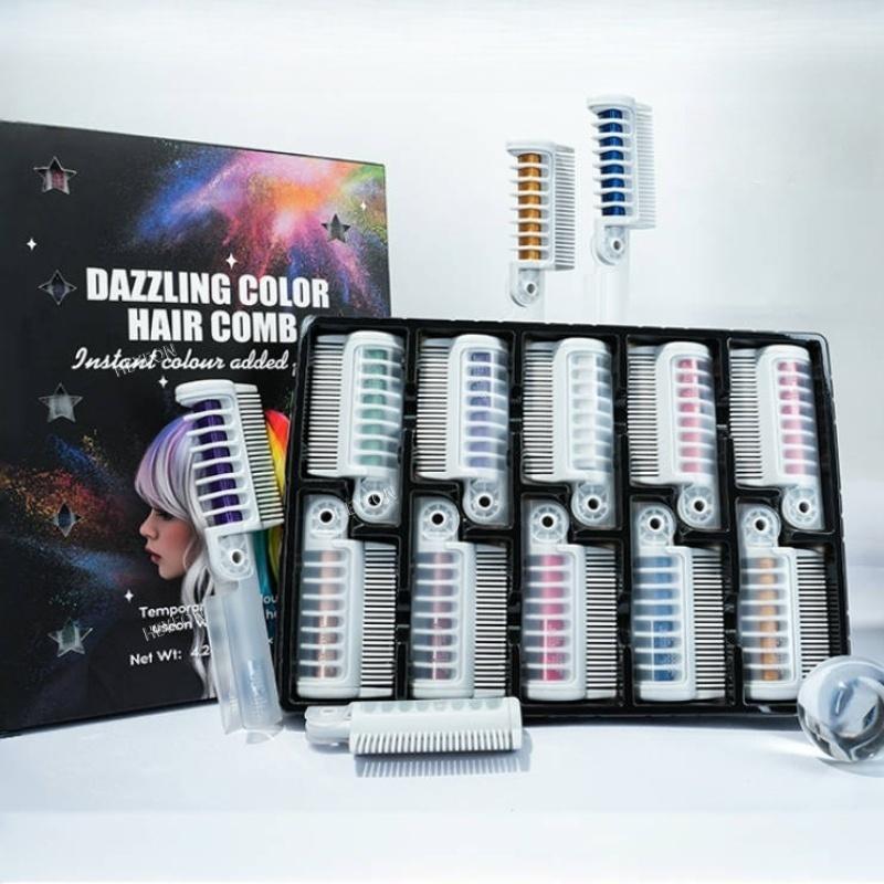 

10 шт. Красочные одноразовые DIY расчески для окрашивания волос, складные, портативные, парикмахерские, для ролевых игр, для вечеринок, игрушечный подарочный набор