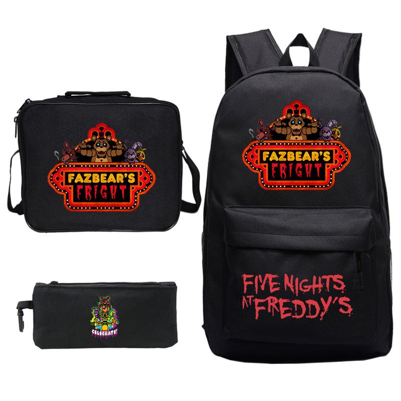 Teddy Bear Game Merchandise Primary School Backpack + Lunch Bag + Pencil Case Three-Piece Set