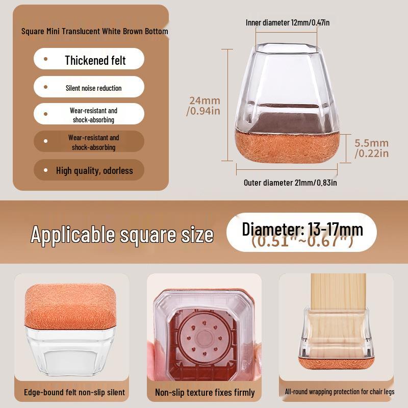 Reinforced Non-Slip Silent Chair and Table Leg Covers with Wear-Resistant Foot Pads