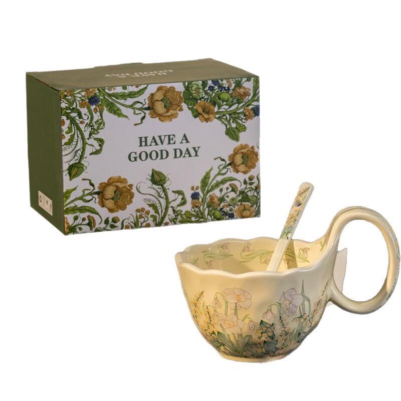 OLOEY Ceramic Curved Handle Mug