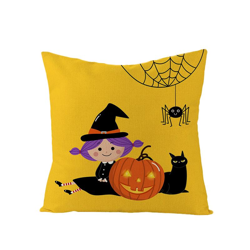 Halloween Pillowcase New Pumpkin Black Cat Series Sofa Cushion Waist Pillowcase Home