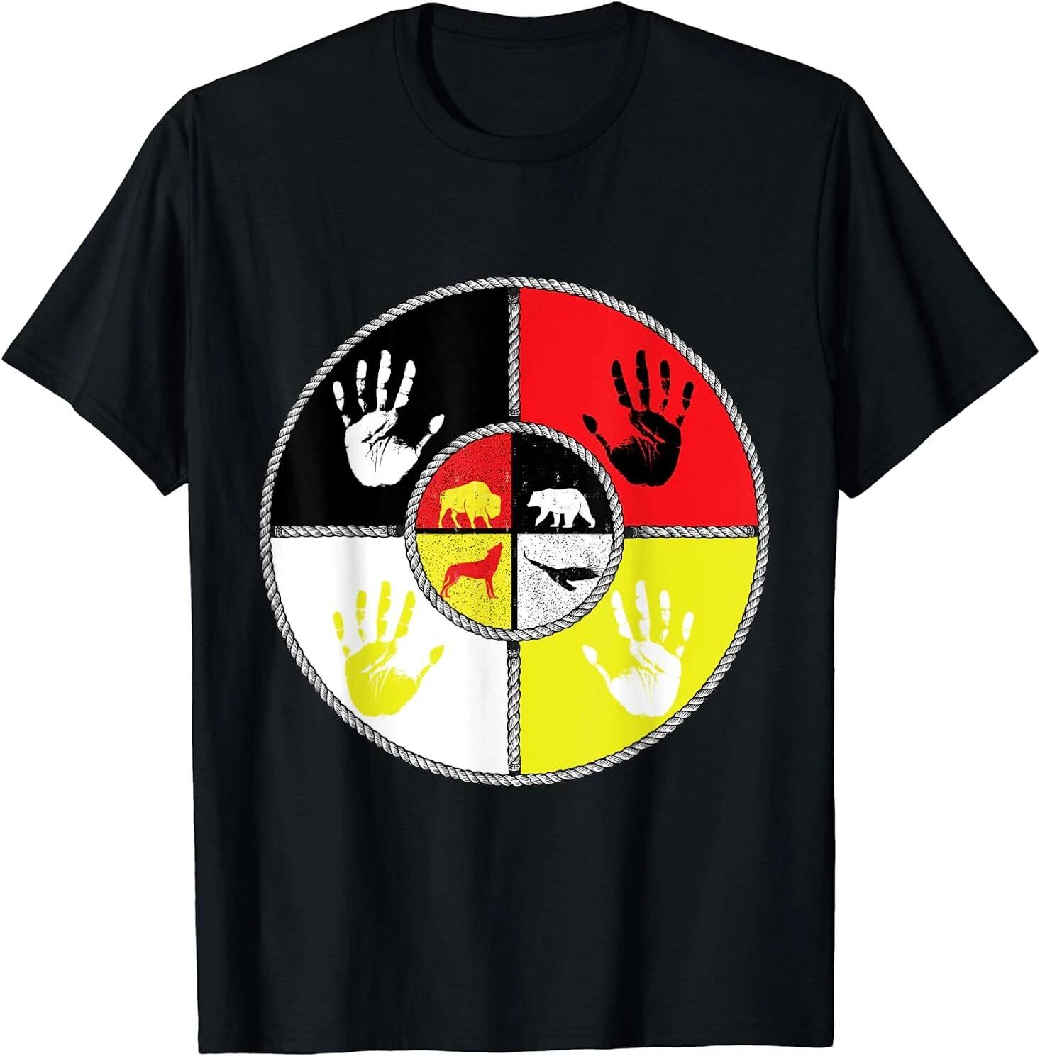 Native Americans, Medicine Wheel Design Best Gift T-Shirt S-3XL S