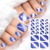 22tips/Sheet Glittering Toenails Manicure Art Decals Baking Free Toe Nail Stickers Full Cover Removable Adhesive DIY Nail Patch*