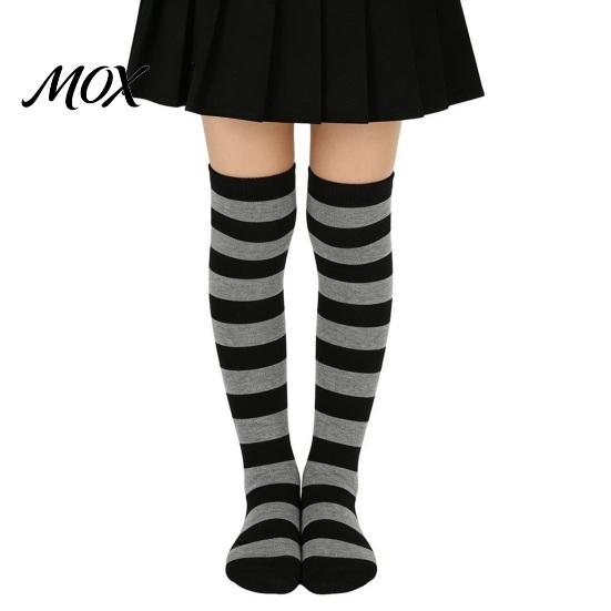 Comic-Ausstellung Outfit Accessoires Gestreifte Oberschenkelhohe Socken für Damen Mädchen, Über dem Knie Strümpfe, Mode Festlich Winter Strumpfwaren Weich Dehnbar