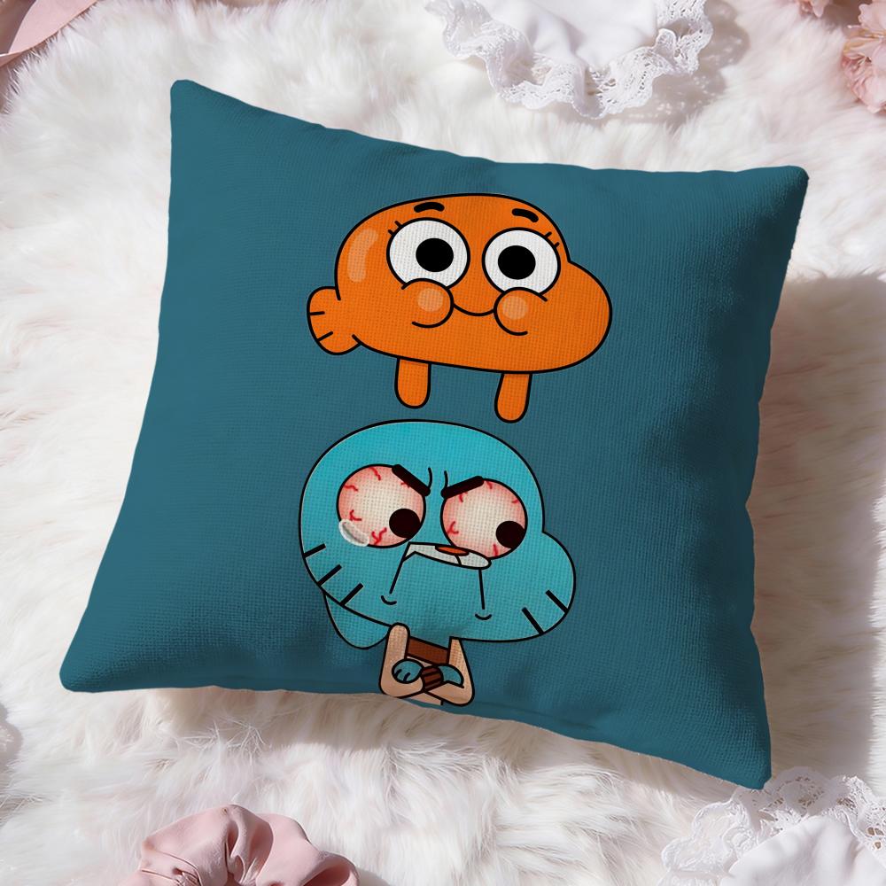 The Amazing World of Gumball Cushion Cover Premium Comfort Reversible Pillow Cove -Two in One Design for Any Room & Car Interior