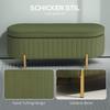 Storage Bench with Flip-Top Lid, Fabric Cover, Wood, Metal, Dark Green+Gold