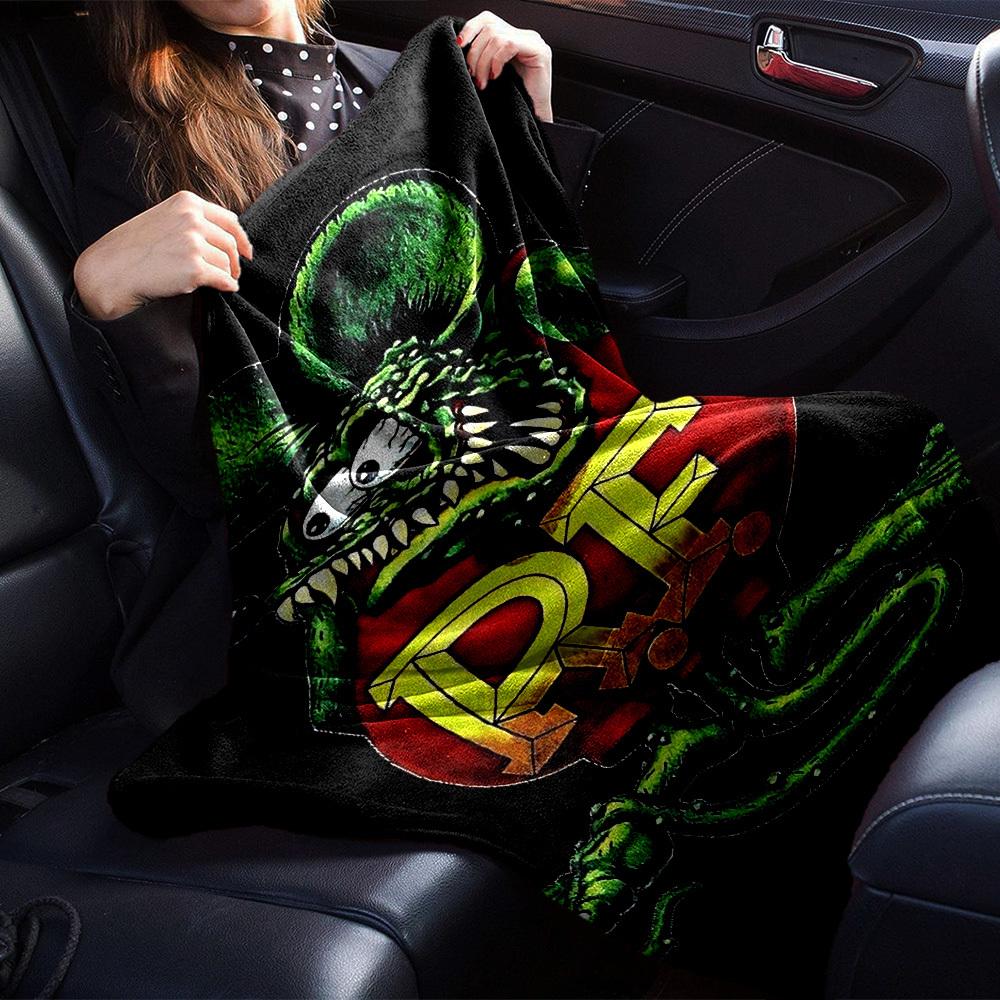 1pc Rat Fink Throw Blanket Soft Flannel, Cozy All Season Polyester Perfect for Home, Office