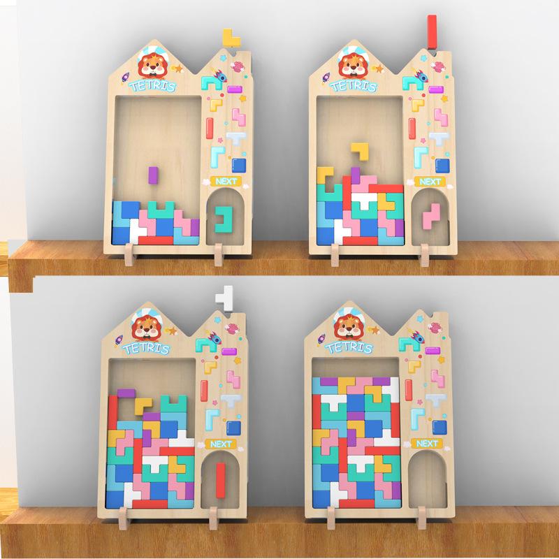 3D Russisches Tetris Holzpuzzle Lernspielzeug für 4 6 Jahre alte Kinder