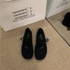 Vintage Matte Piboken Shoes Women's Thick-soled Round-head Mary Jane Shoes Ballet Single Shoes Shallow-mouth Low-top Flat-soled Grandma Shoes
