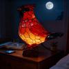 Bird Lamp Resin Red Bird Home Decorations Bedside Light For Living Room Bathroom Nursery Reading Corner Dorm Hotel Apartment
