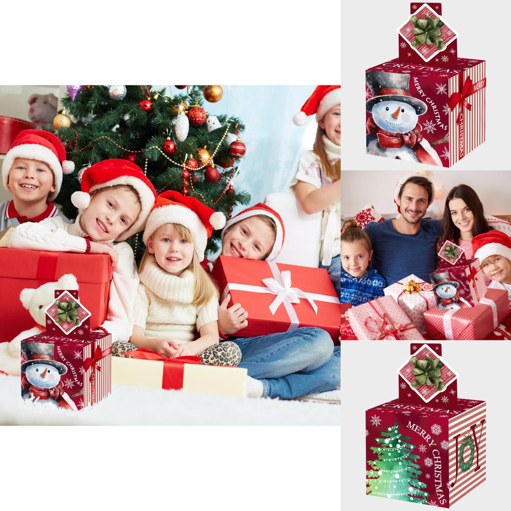 Red Snowman Christmas Party Decor Money Box Gift Box For Holiday Festivities