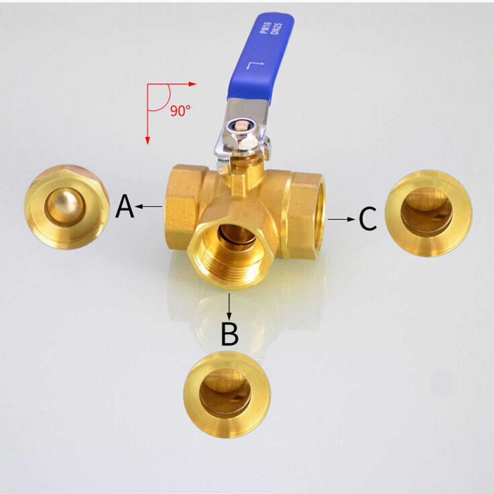Robinet Sferic cu 3 Căi de 1 Inch Robinet Sferic Robinet Sferic din Cupru Pentru Apă Ulei Gaz