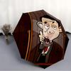 1PC Elevator Mr. Bean Automatic Open/Close, 8-Rib Durable Frame Compact Travel Umbrella for Men & Women S1222067