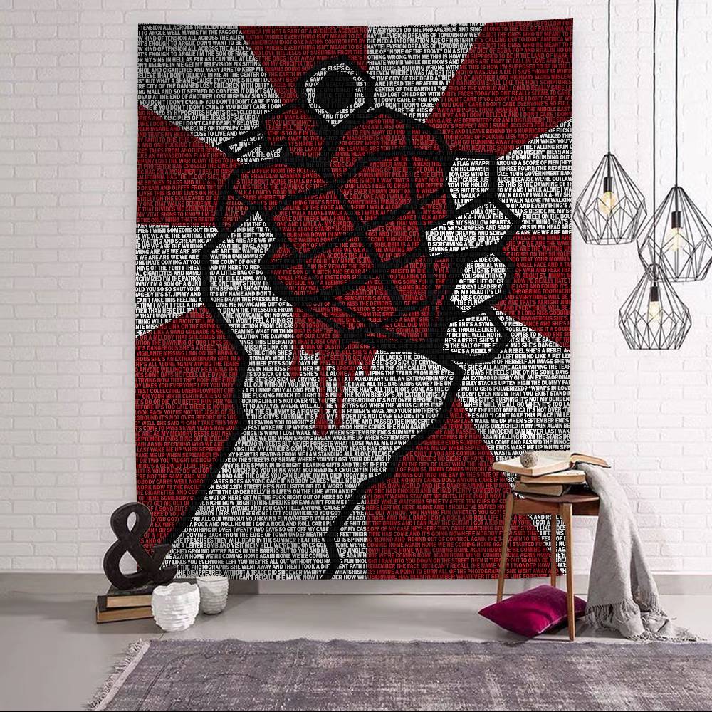 Rock Band GGreen Day Bedruckter Großer Wandteppich Kunst Science-Fiction-Zimmer Heimdekoration Dekor Decke