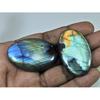 45-47 MM Natural Labradorite Multi Oval Cabochon Loose Gemstone 2 Pcs Lot D-247