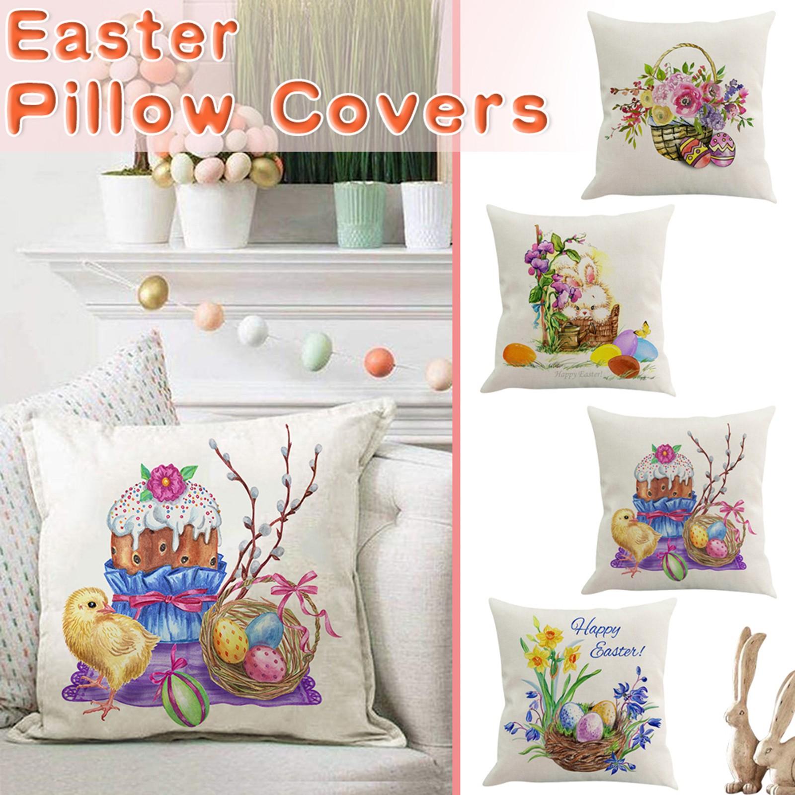 

Easter Day Pillowcase Rabbit Theme Living Room Sofa Pillowcase