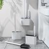 Wandhangende toiletborstel met houder Siliconen toiletborstel met lange steel Zachte haren WC-reinigingsborstel Badkameraccessoires