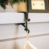 Yousheng 2-in-1 Fireplace Stocking And Garland Hanger Adjustable Heavy Duty Wreath Hanger No Drilling Mantel Stocking Holder for Christmas Decoration