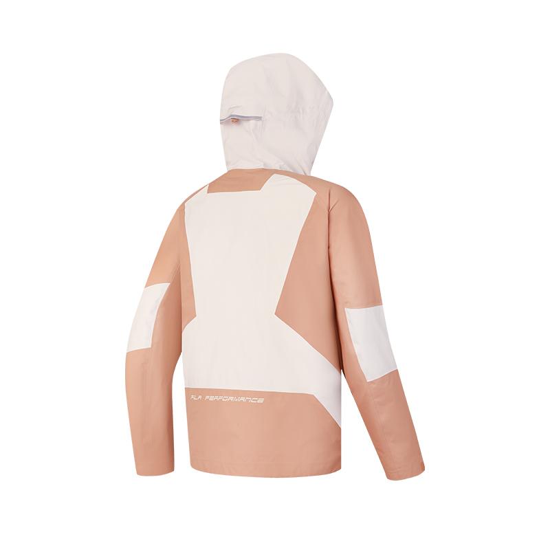 Men's Jacket FILA Waterproof And Windproof To Keep Warm Windbreaker Jacket Unisex Light Beige Khaki
