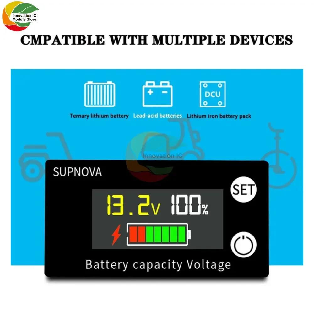 6111A DC8-111V Battery Capacity Indicator LCD Digital Power Meter Lead-acid Lithium LiFe PO1 Voltage Tester for Car Motorcycle