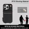 Bocasal Crossbody Wallet Case for iPhone 15 Pro, RFID Blocking Leather Purse Case with Card Holder, Protective Handbag Flip Cover with Zipper Wrist